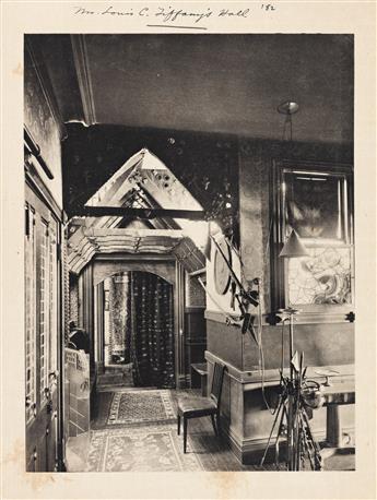 (HOME INTERIORS & DESIGN) A selection of four photographs showing the elaborate decorative arts features of the hall, library (2), and